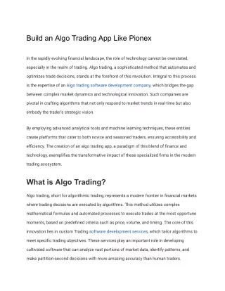 Build an Algo Trading App Like Pionex