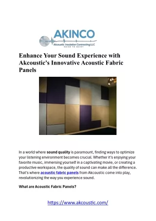 Elevate Your Space with AKcoustic's Acoustic Fabric Panels