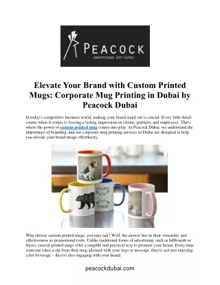 Elevate Your Brand with Custom Printed  Mugs: Corporate Mug Printing in Dubai by