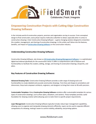 Empowering Construction Projects with Cutting-Edge Construction Drawing Software