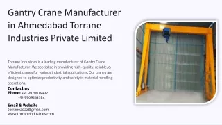 Gantry Crane Manufacturer in Ahmedabad, Best Gantry Crane Manufacturer in Ahmeda