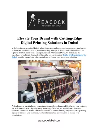 Digital Printing Company in Dubai