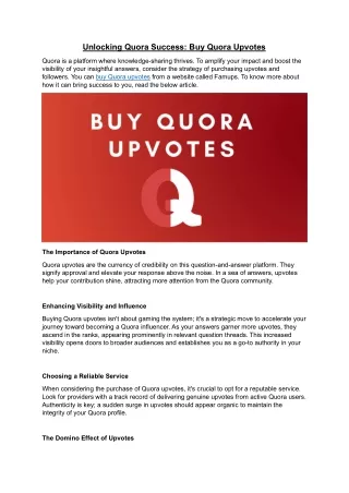 Unlocking Quora Success Buy Quora Upvotes