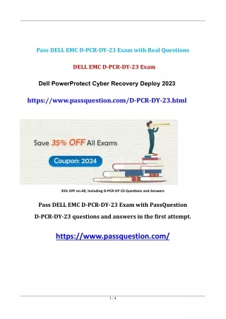 D-PCR-DY-23 Dell PowerProtect Cyber Recovery Deploy 2023 Exam Questions