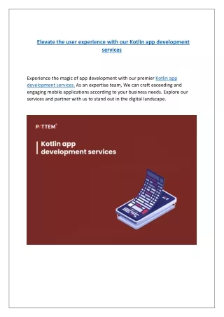 Elevate the user experience with our Kotlin app development services
