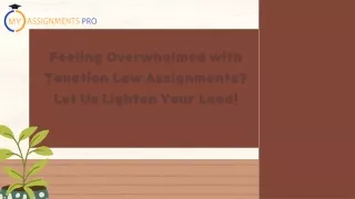 Feeling Overwhelmed with Taxation Law Assignments Let Us Lighten Your Load!