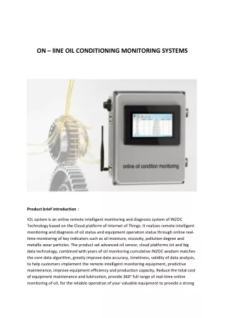 Monitor Oil Online Reduce Costs, Boost Uptime