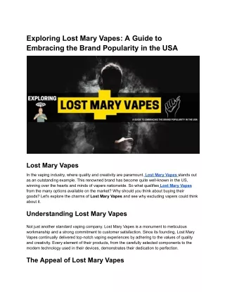 Lost Mary Vapes