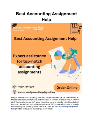 Best Accounting Assignment Help