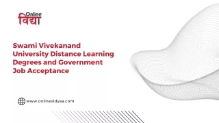 Swami Vivekanand University Distance Learning Degrees and Government Job