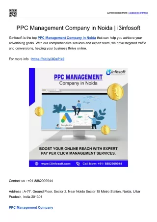 PPC Management Company in Noida - i3infosoft