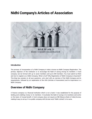 Nidhi Company's Articles of Association