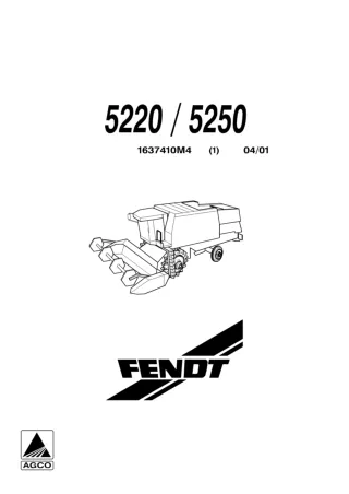 Fendt 5220 Combine Harvester Parts Catalogue Manual