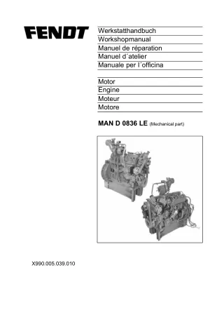 Fendt MAN D 0836 D0836 LE (Engine) Service Repair Manual