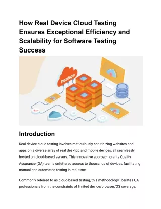 How Real Device Cloud Testing Ensures Exceptional Efficiency and Scalability for Software Testing Success