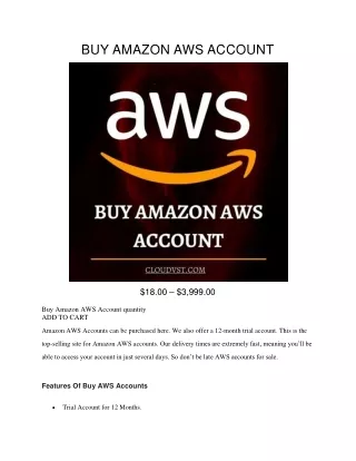 buy amazon aws account