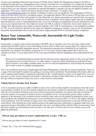 Lorry Registration Renewal State Charge Waiver