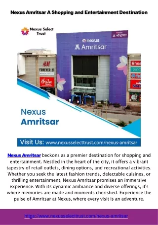 A Deep Dive into Nexus Amritsar and Nexus Seawoods Navi Mumbai