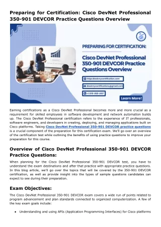 Preparing for Certification_ Cisco DevNet Professional 350-901 DEVCOR Practice Questions Overview