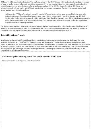 4 Methods To Obtain A Vin Verification