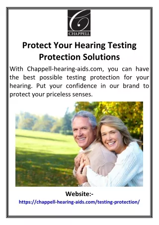 Protect Your Hearing Testing Protection Solutions