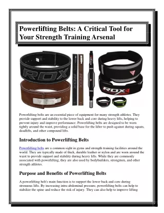 Powerlifting Belts A Critical Tool for Your Strength Training Arsenal