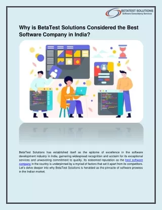 Why is BetaTest Solutions Considered the Best Software Company in India?