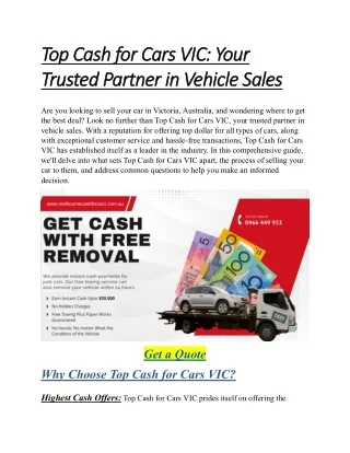 Top Cash for Cars VIC