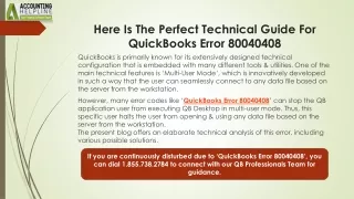 Easy way to terminate QuickBooks Error 80040408