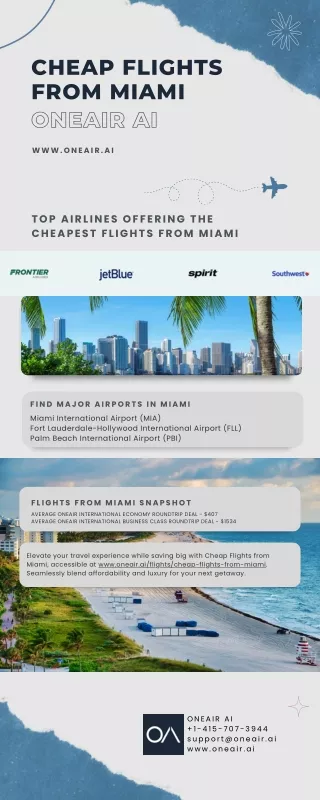 Book Cheap Flights From Miami - www.oneair.ai