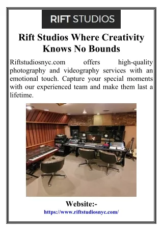 Rift Studios Where Creativity Knows No Bounds