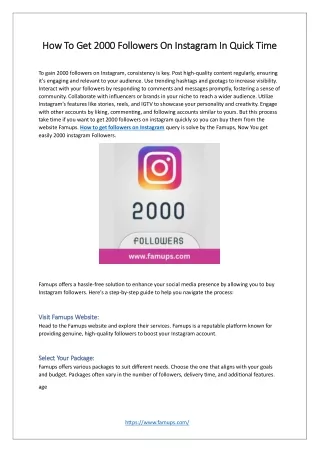 How To Get 2000 Followers On Instagram In Quick Time