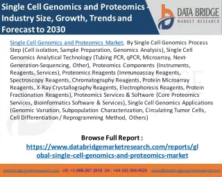 Single Cell Genomics and Proteomics Market – Industry Trends and Forecast to 2030
