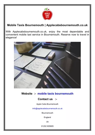 Mobile Taxis Bournemouth  Applecabsbournemouth.co.uk