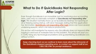 Best ever solution to tackle QuickBooks Not Responding After Login
