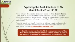 Best ever solution to tackle QuickBooks Error 12152