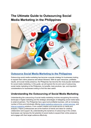 The Ultimate Guide to Outsource Social Media Marketing to the Philippines