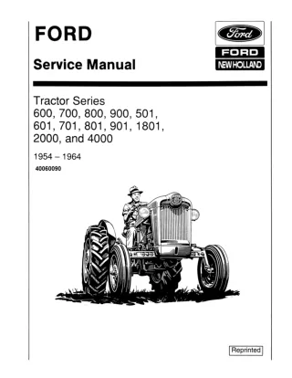 Ford 1801 Tractor (1954-1964) Service Repair Manual