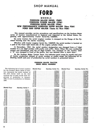 Ford Fordson Major Diesel Tractor Service Repair Manual