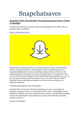 snapchat video downloader