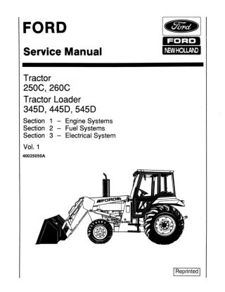 Ford New Holland 250C Tractor Service Repair Manual