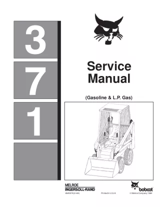 BOBCAT 371 SKID STEER LOADER Service Repair Manual