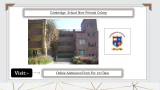 Online Admission Form For 1st Class