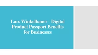 Lars Winkelbauer - Digital Product Passport Benefits for Businesses