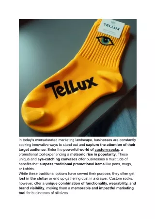 Step Up Your Branding Game_ Why Custom Socks Are the New Must-Have Promotional Tool