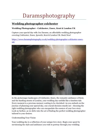 wedding videographer colchester