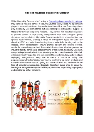 Fire extinguisher supplier in Udaipur