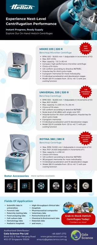 Microlitre And Benchtop Centrifuge