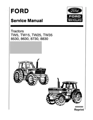 Ford New Holland TW25 Tractor Service Repair Manual
