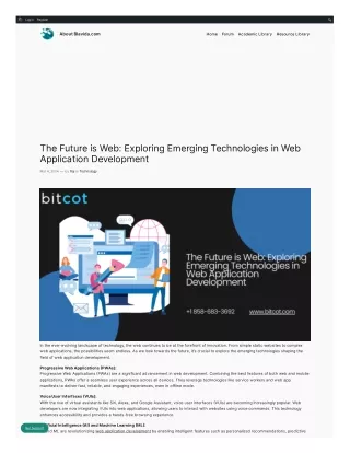 The Future is Web Exploring Emerging Technologies in Web Application Development